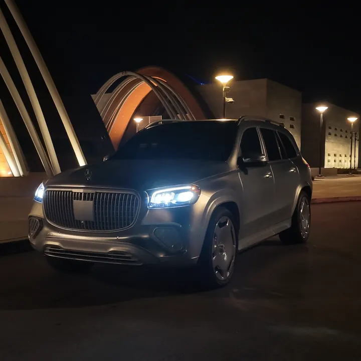 Mercedes-Maybach GLS at night under lit arches